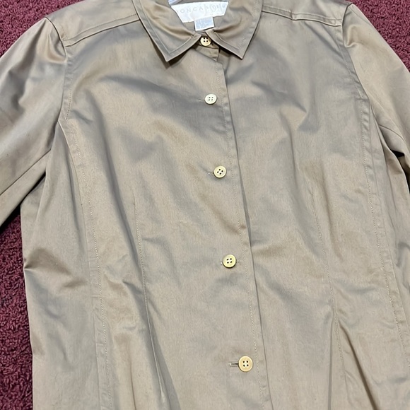 Womens Don Caster olive green button up blouse size 14 ! - Picture 4 of 4